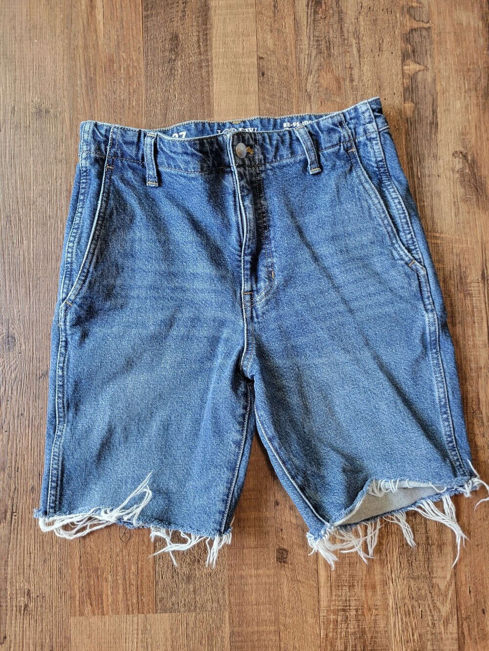 Jcrew '96 Straight Distressed Cut Off Denim Shorts